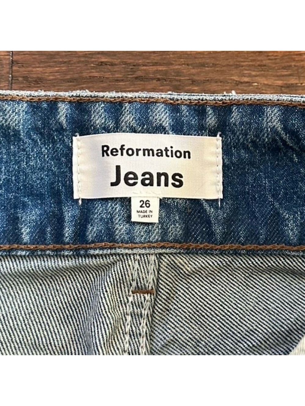Reformation Cynthia Belted High Rise Straight Jeans size 26 NWT - Picture 12 of 13